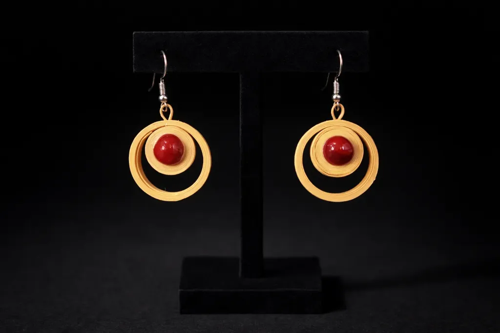 Red pearl earrings
