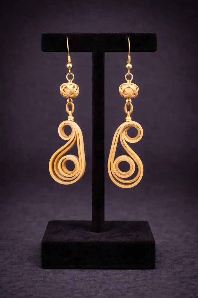 Bansuri twist studs earring