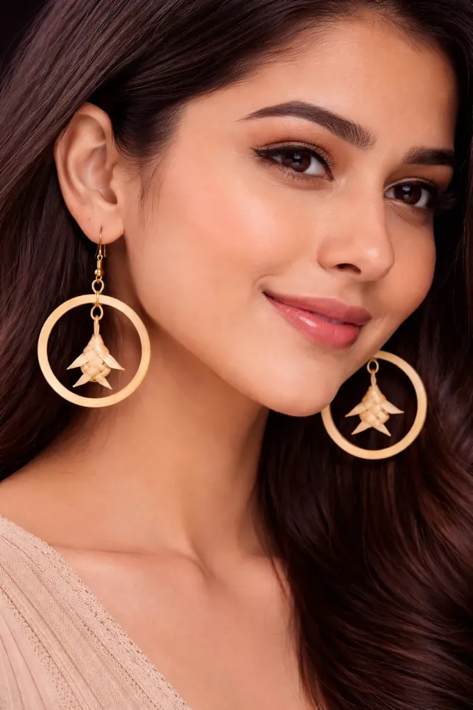 Bamboo-crafted earring