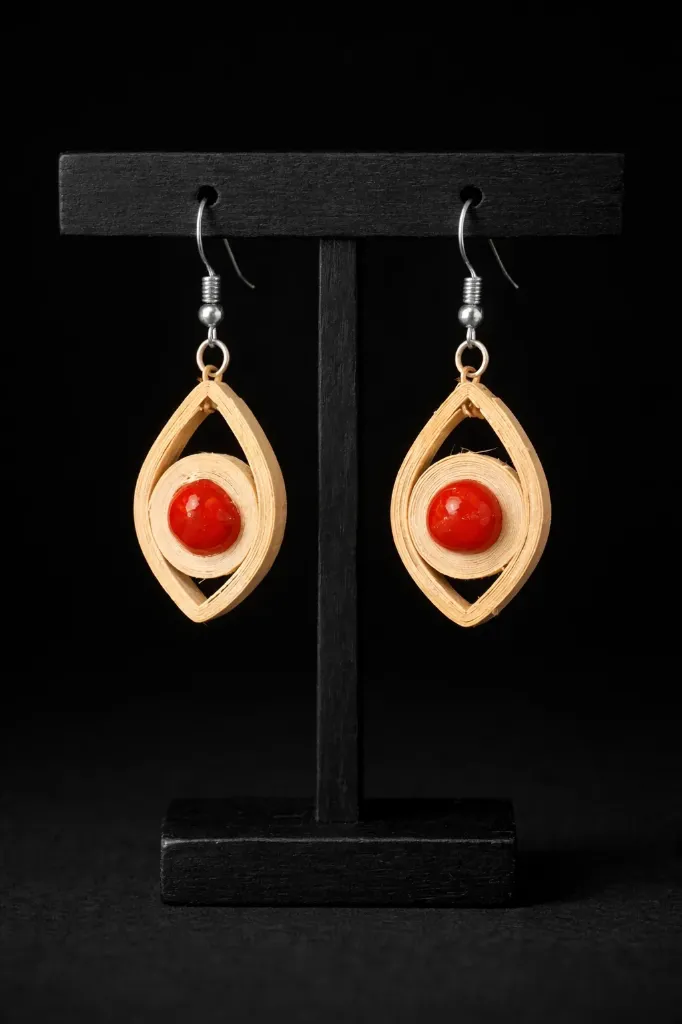 Red pearl earrings