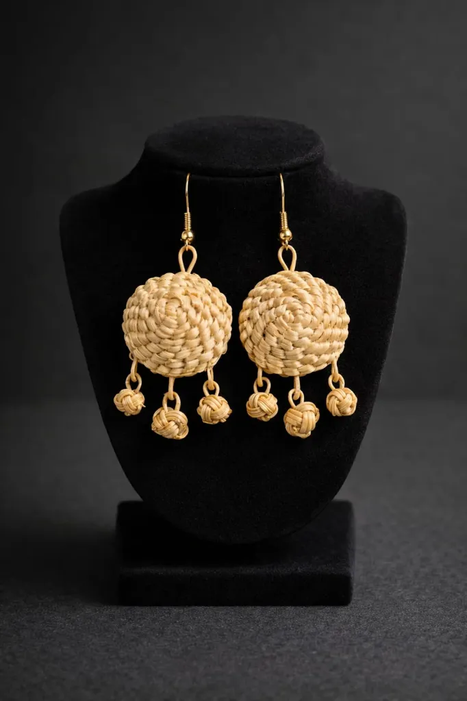 Earring Bamboo weaved