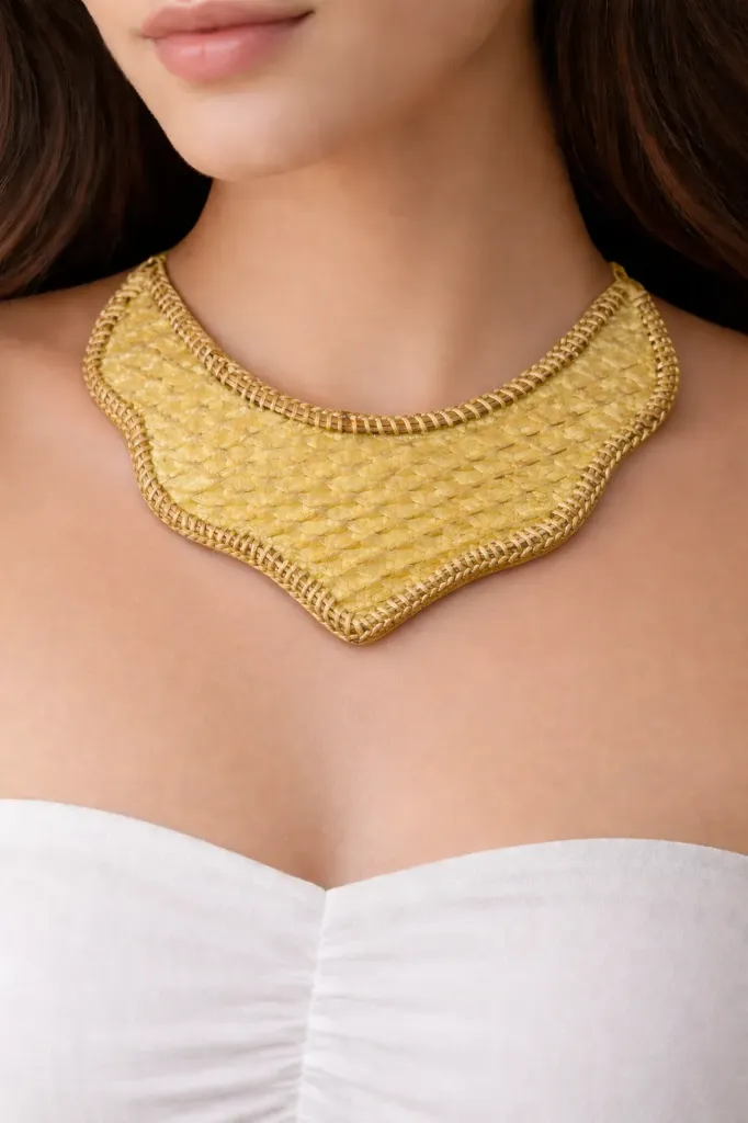 Bamboo finished solid necklace