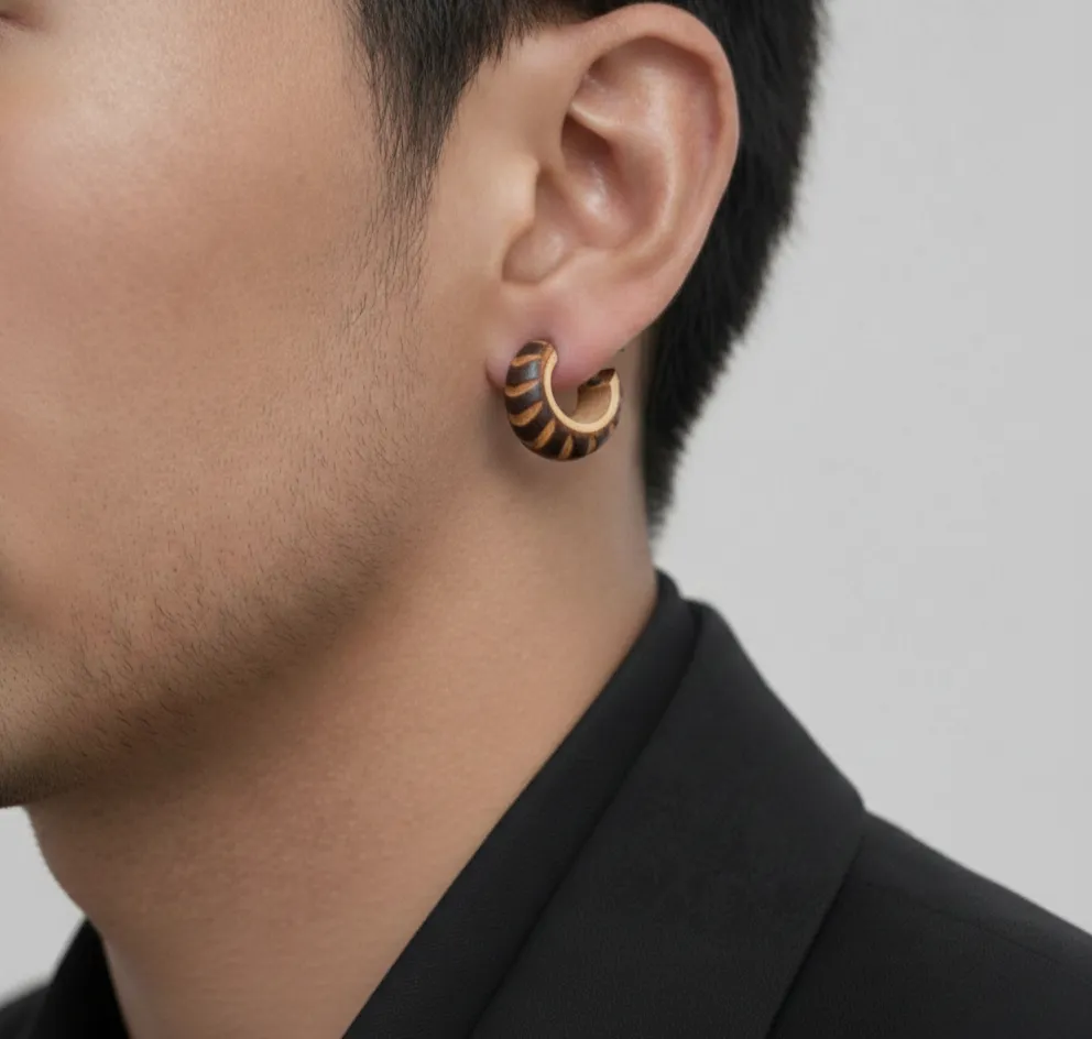 Ribbed dimmed earrings