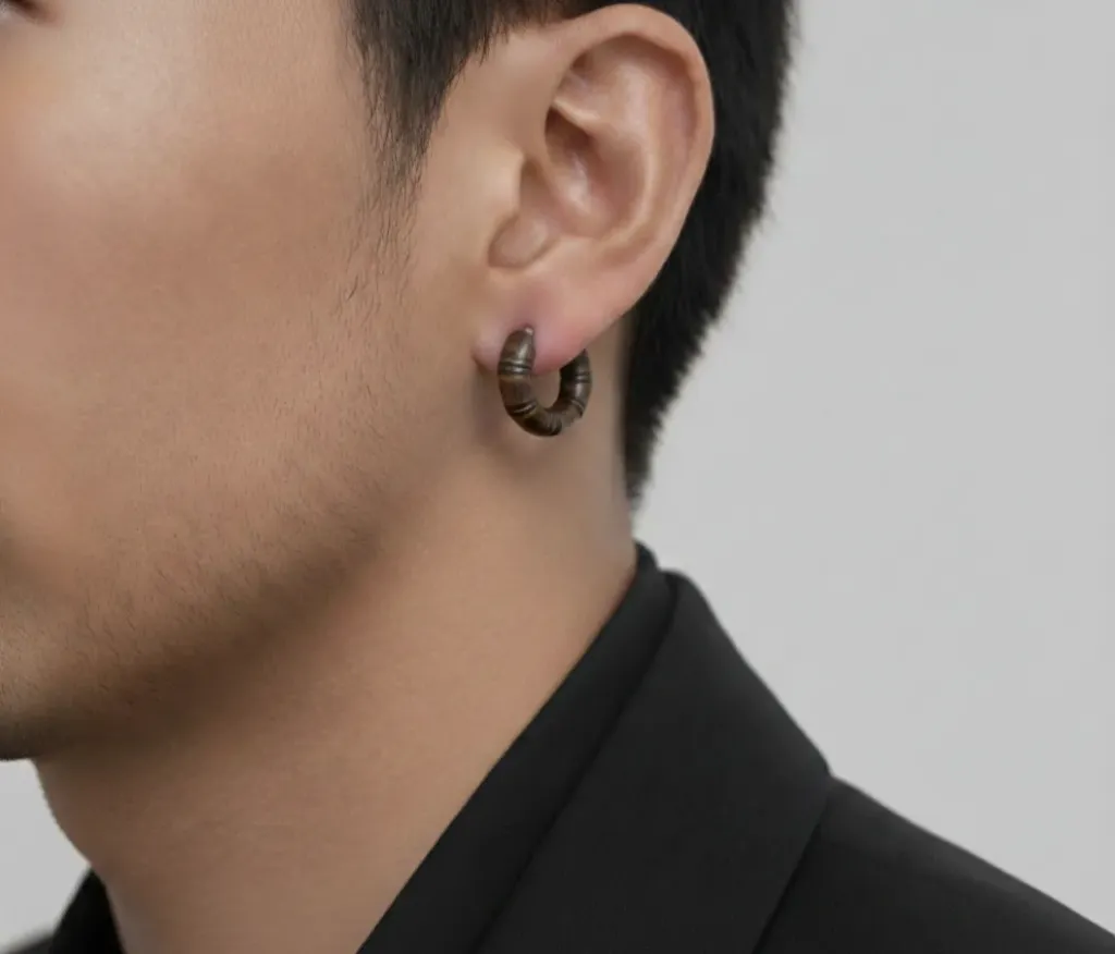 Striped brown earrings